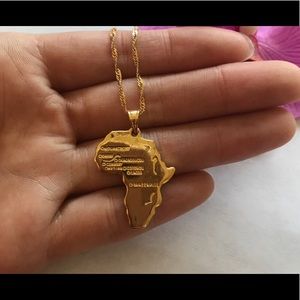New golden plated Africa necklace